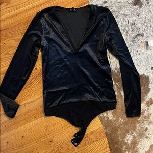 Express Black Velvet Women's Bodysuit